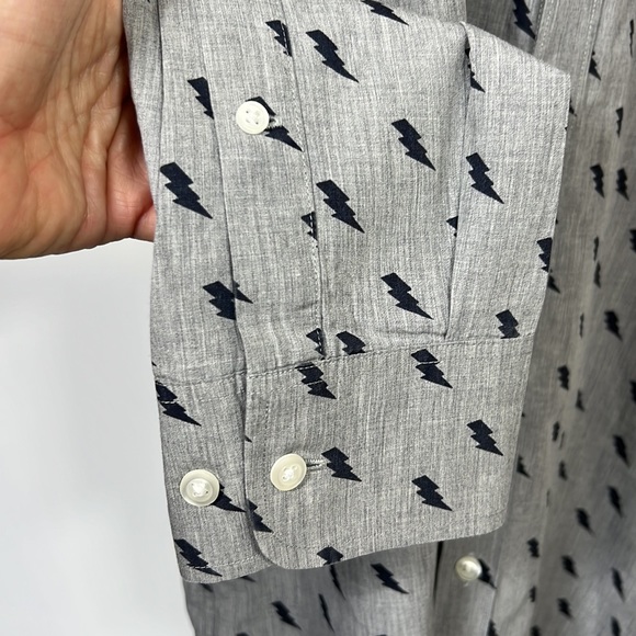 BONOBOS Men’s Standard Fit Long Sleeve Button Down Shirt Gray/Black Size Large - Picture 6 of 9